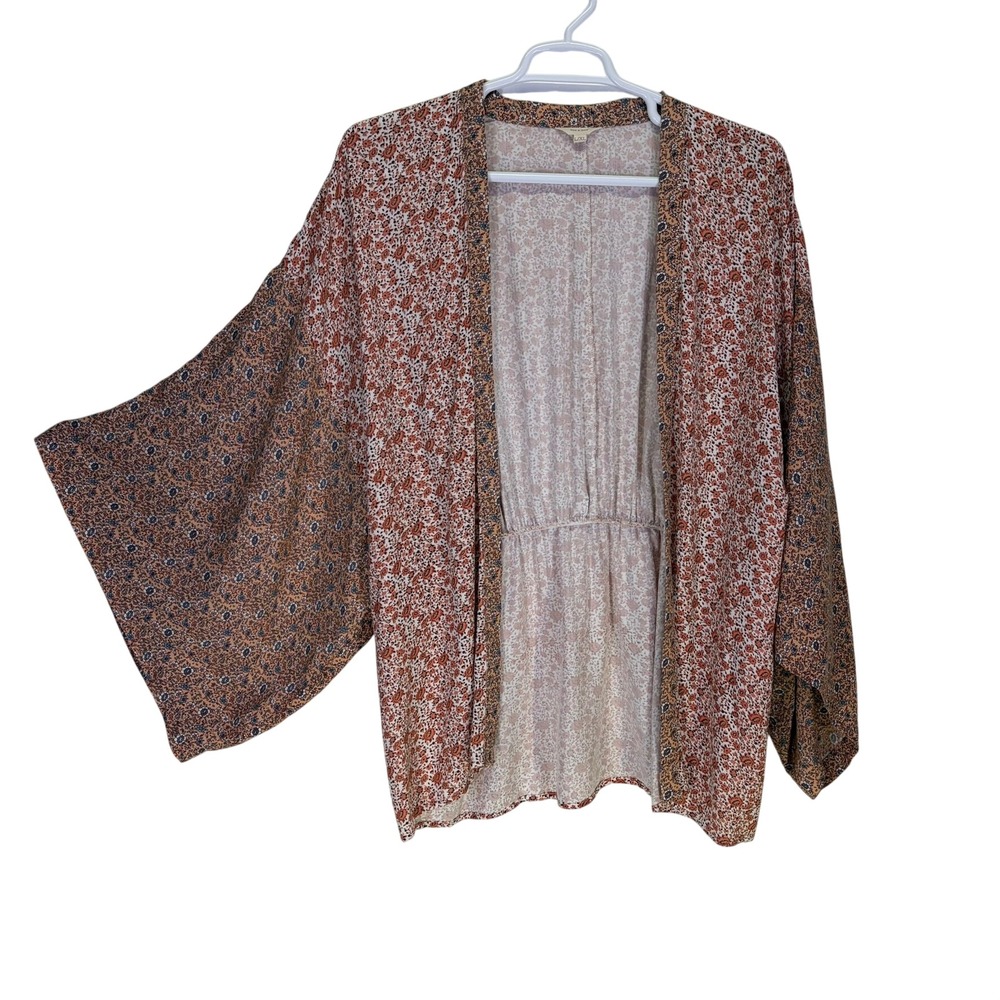 Sim‎ & Sam Womans Kimono L Multicolor Ditsy Floral Mixed Media Cottagecore Boho